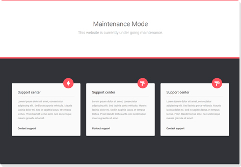 Maintenance mode page