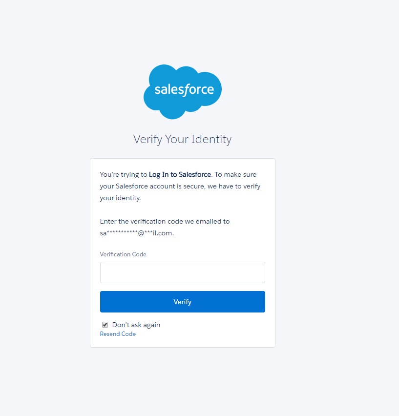 The Salesforce verification page we will need to load our cookies to.
