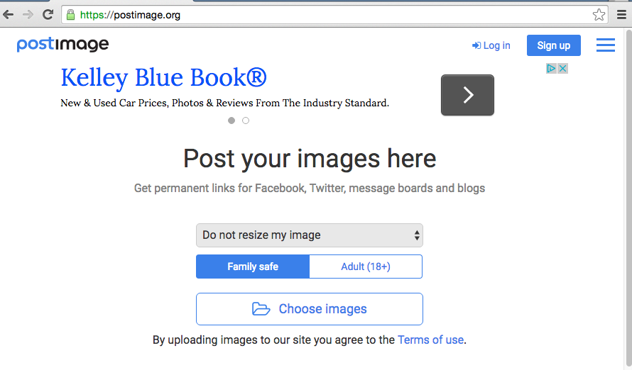 We will upload our file directly and bypass clicking "Choose Images".